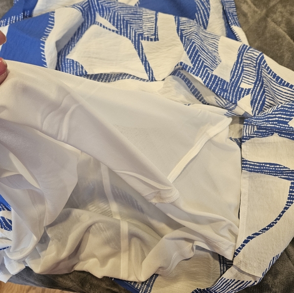 NWT Nine West floral blue & white midi smocked skirt - Picture 5 of 5